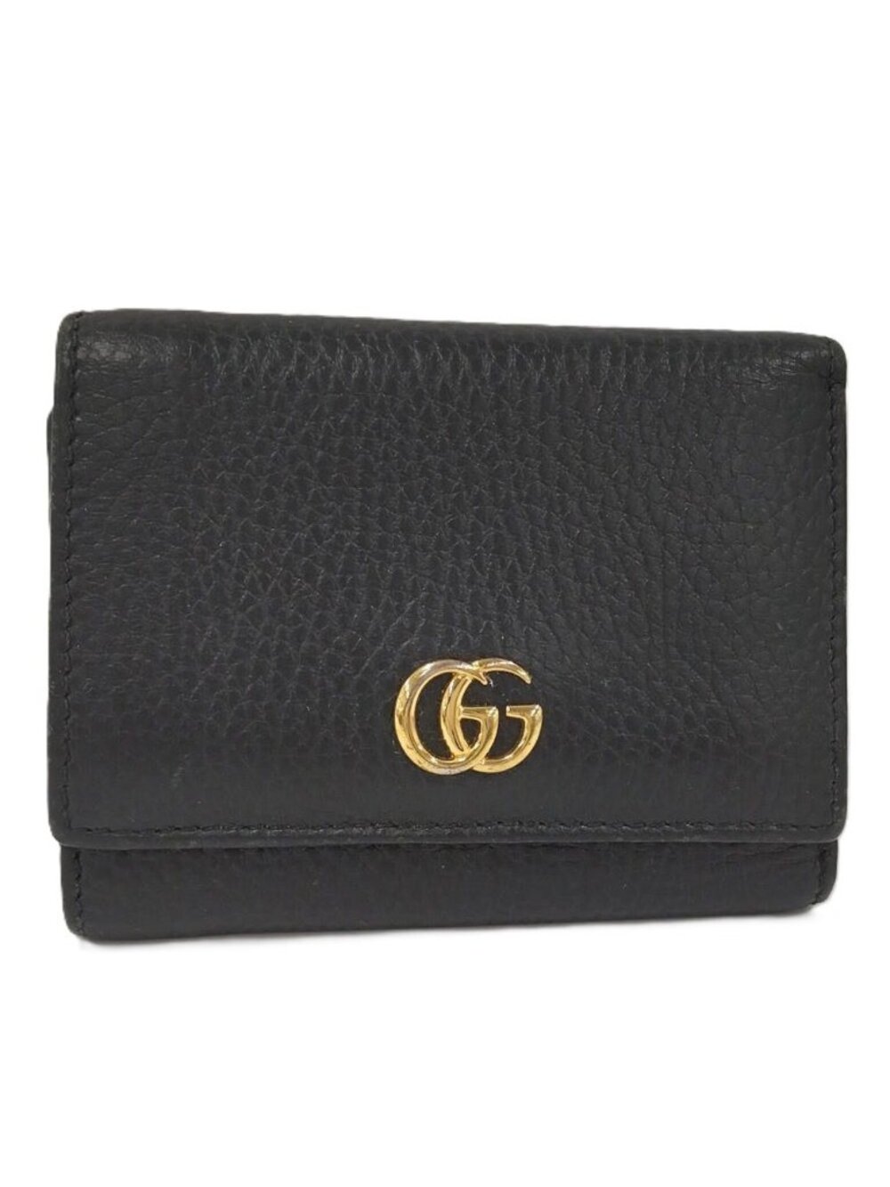 Gucci Trifold Wallet GG Marmont Leather Black